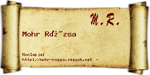 Mohr Rózsa névjegykártya
