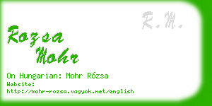 rozsa mohr business card